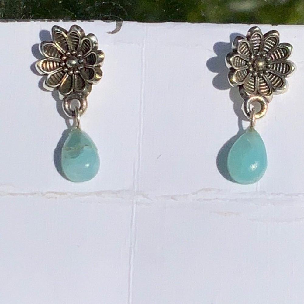 BOUTIQUE SOUTHWEST LARIMAR 925 SILVER EARRINGS